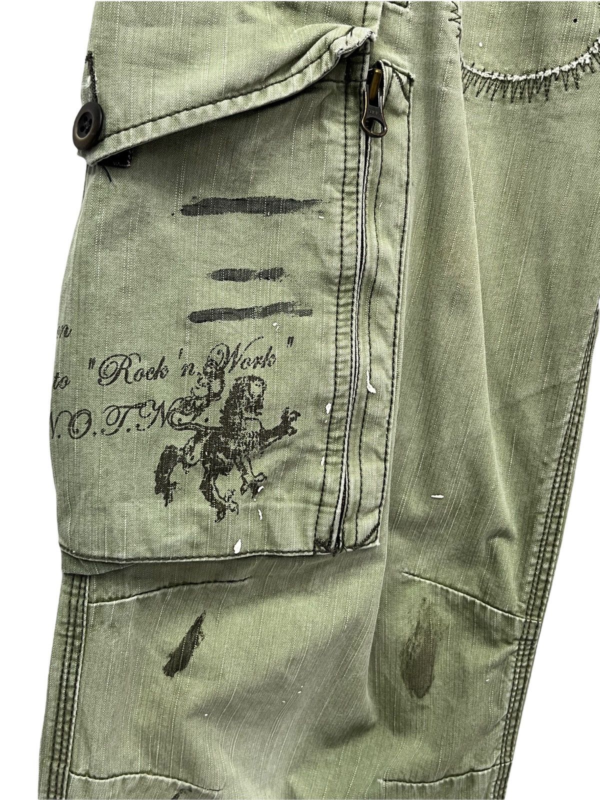 291295=Homme 291295=HOMME Military Rock-Style Cargo Pants Size US 31 - 9 Thumbnail
