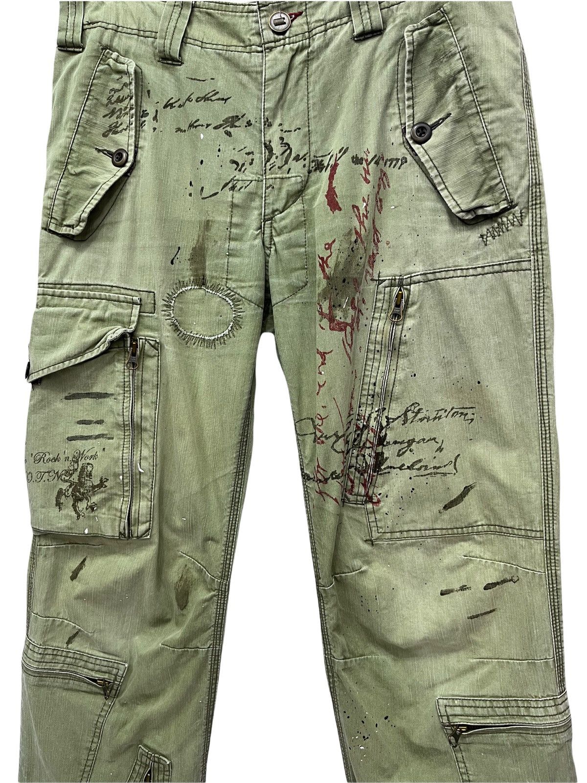 291295=Homme 291295=HOMME Military Rock-Style Cargo Pants Size US 31 - 5 Thumbnail
