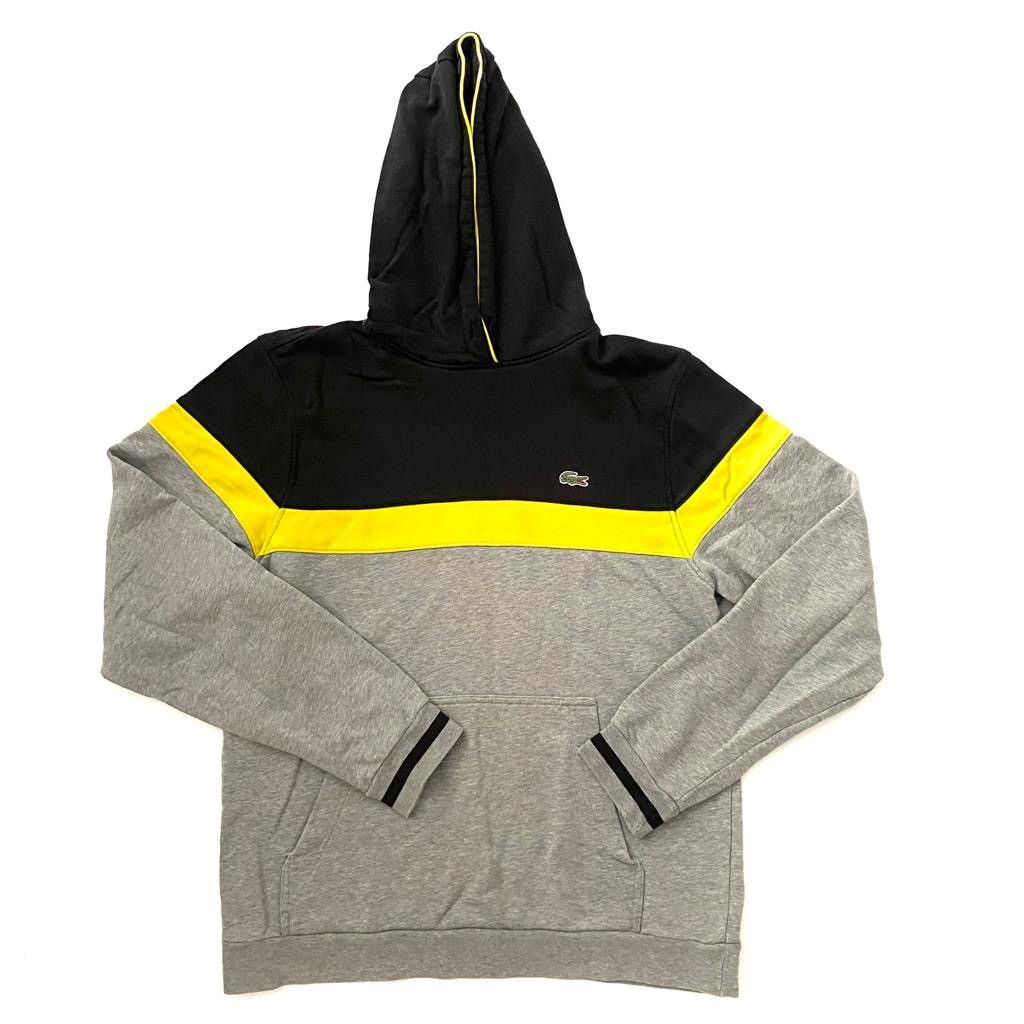 Lacoste grey black hoodie vintage 90s