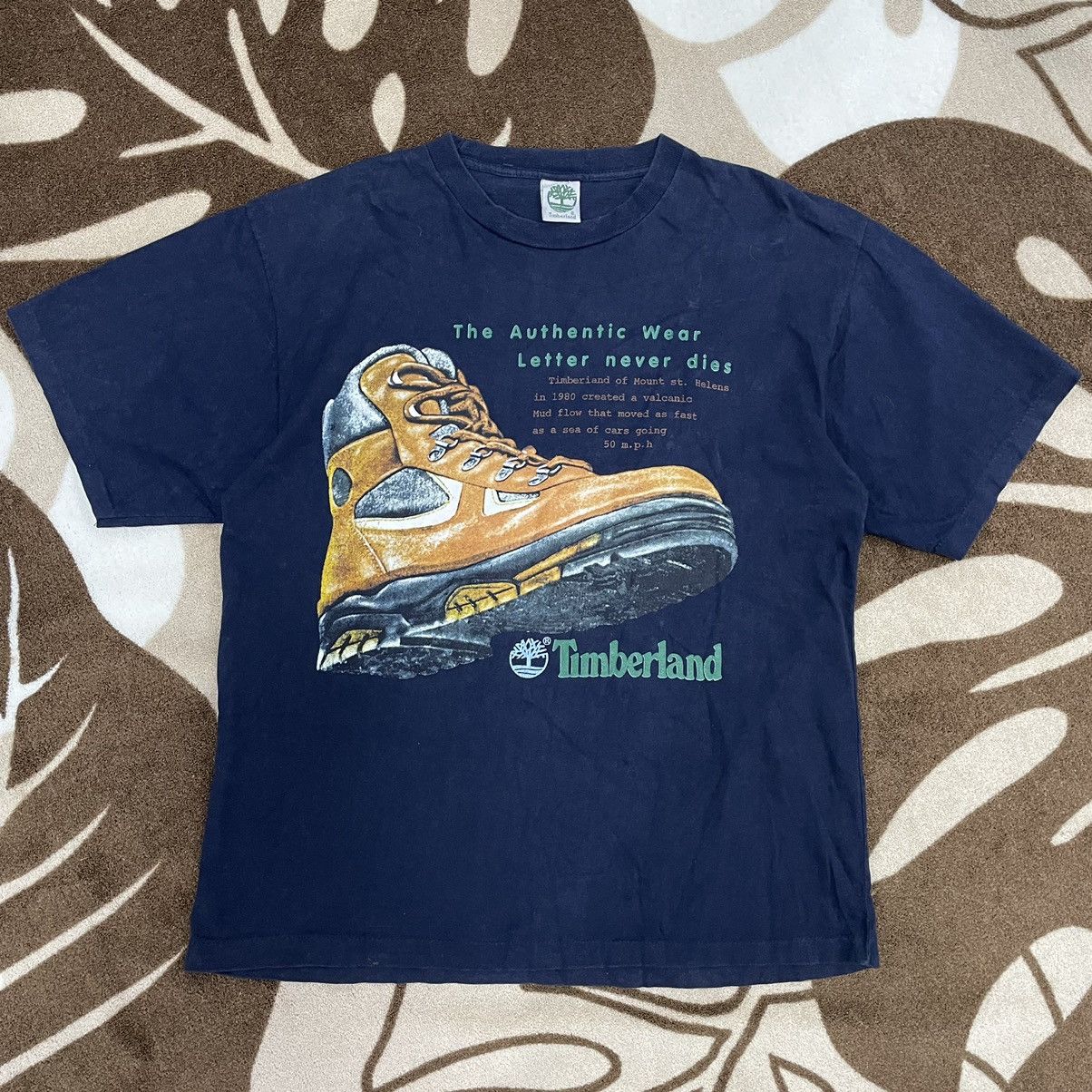 Vintage timberland biglogo shirt