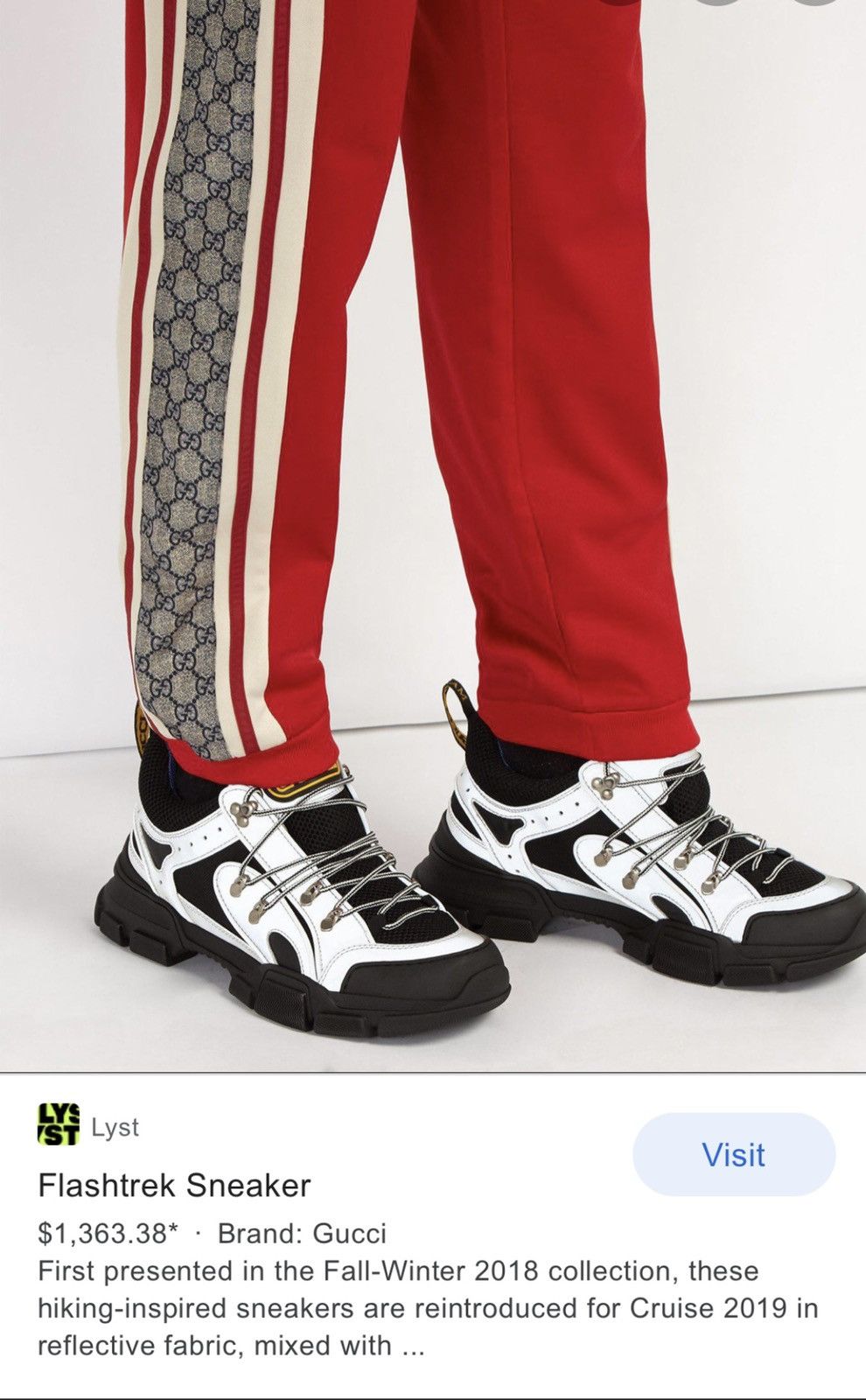 Gucci $1,500 Limited Edition Runway Flashtrek Reflective Sneaker Size US 10 / EU 43 - 6 Thumbnail