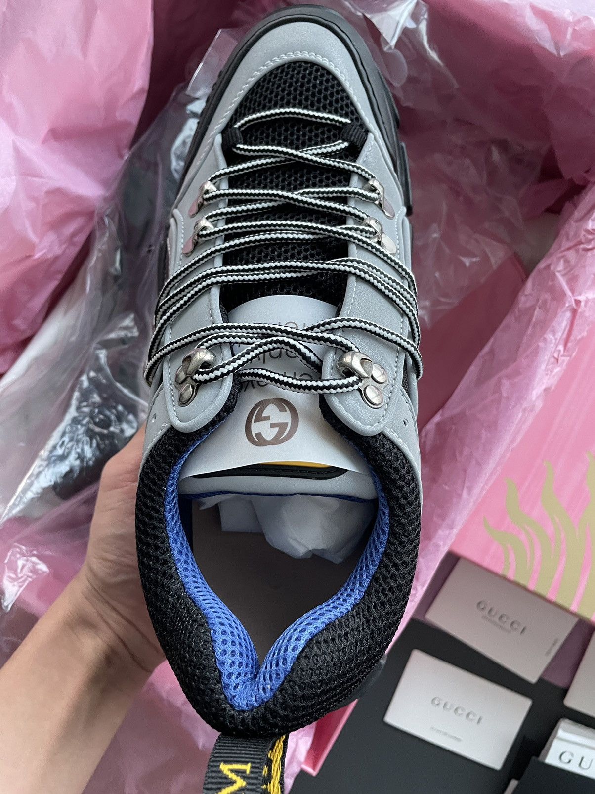 Gucci $1,500 Limited Edition Runway Flashtrek Reflective Sneaker Size US 10 / EU 43 - 13 Thumbnail