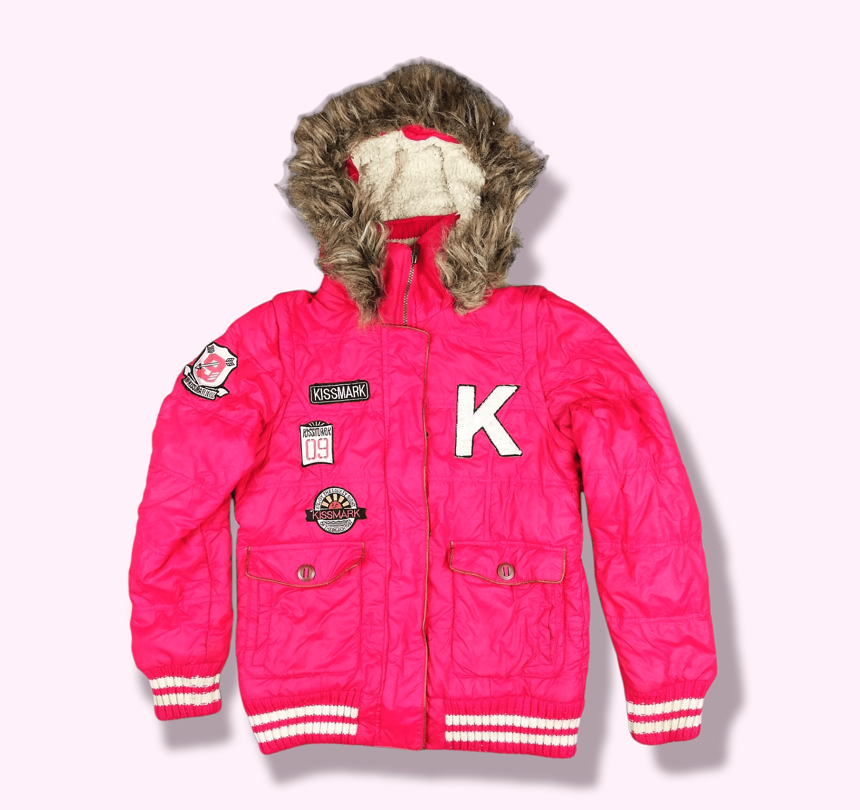 Designer × Japanese Brand Vintage Authentic Kissmark Jacket Hooded Multi Zipped Pink Size US L / EU 52-54 / 3 - 1 Thumbnail