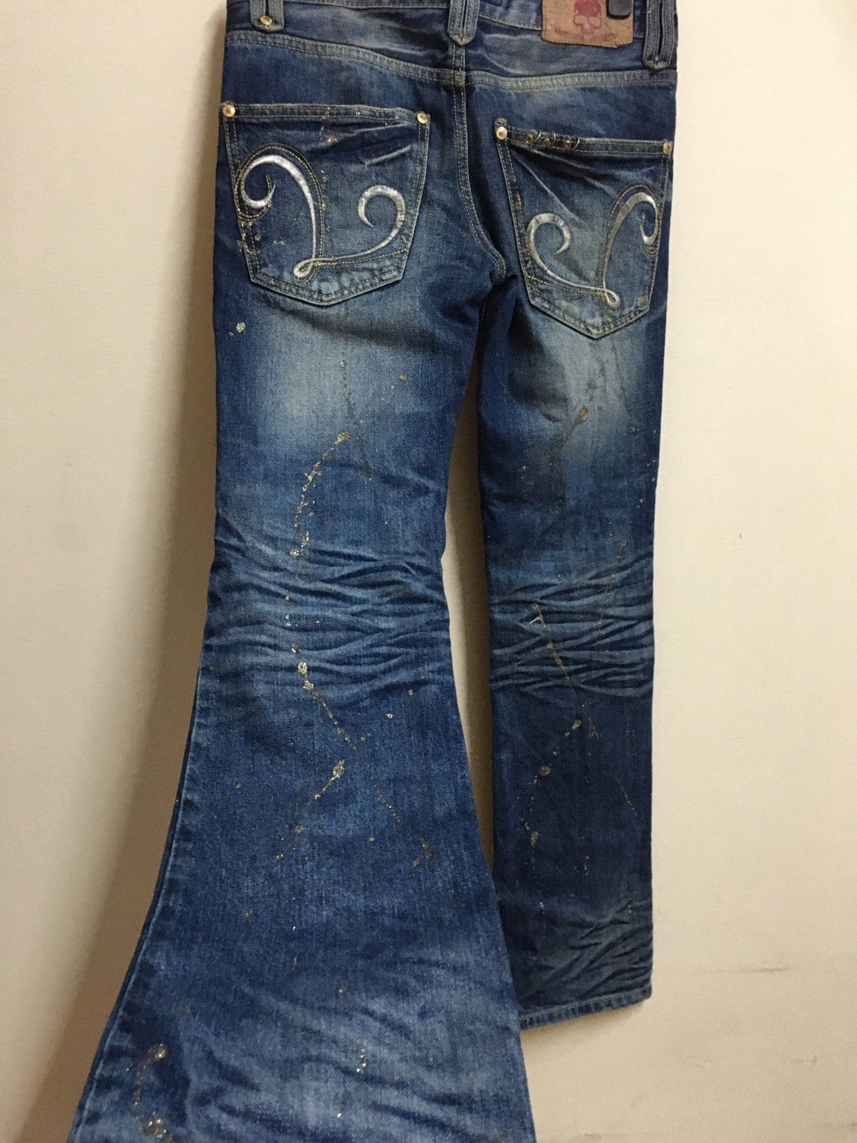 Japanese Brand Lagust flared distressed jeans y2k style Size US 30 / EU 46 - 9 Thumbnail