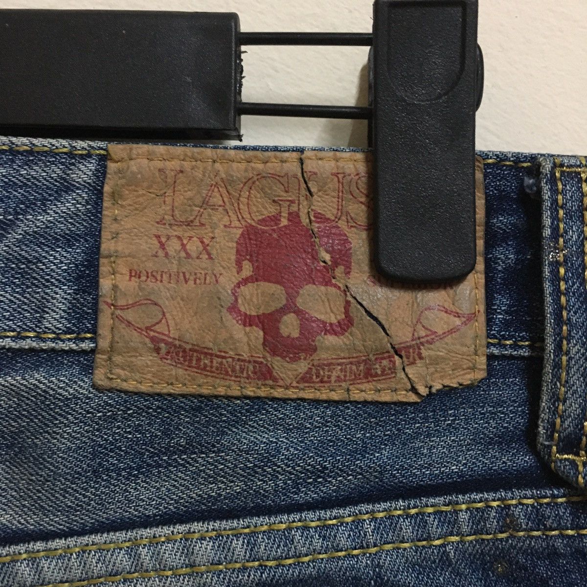 Japanese Brand Lagust flared distressed jeans y2k style Size US 30 / EU 46 - 8 Thumbnail