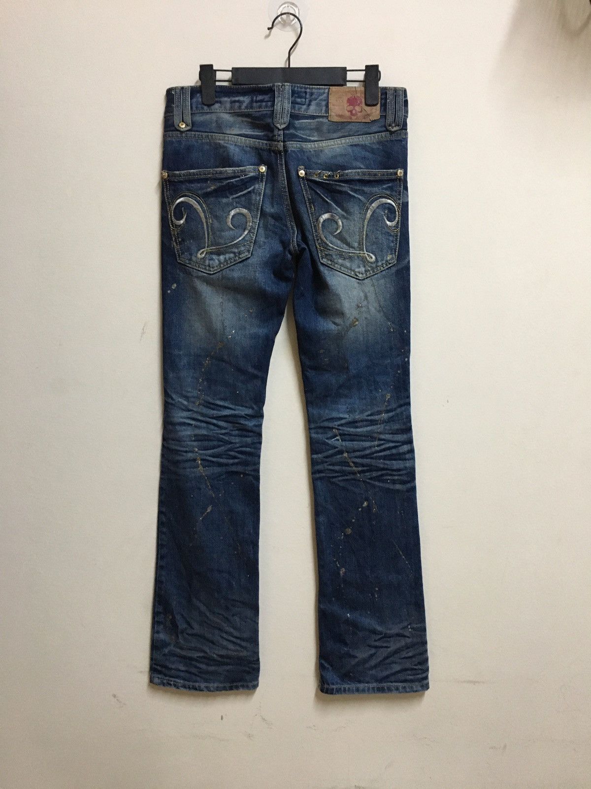Japanese Brand Lagust flared distressed jeans y2k style Size US 30 / EU 46 - 5 Thumbnail