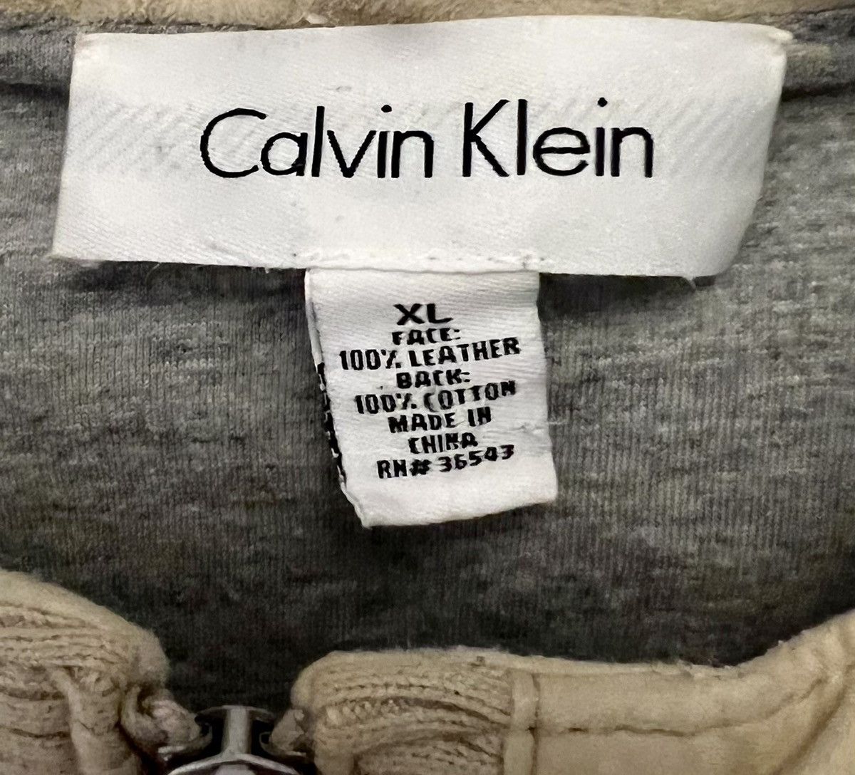 Calvin Klein Authentic Calvin Klein cream leather bomber jacket XL Size US XL / EU 56 / 4 - 3 Thumbnail