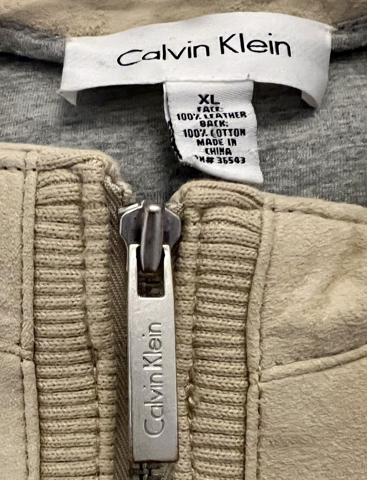 Calvin Klein Authentic Calvin Klein cream leather bomber jacket XL Size US XL / EU 56 / 4 - 2 Thumbnail