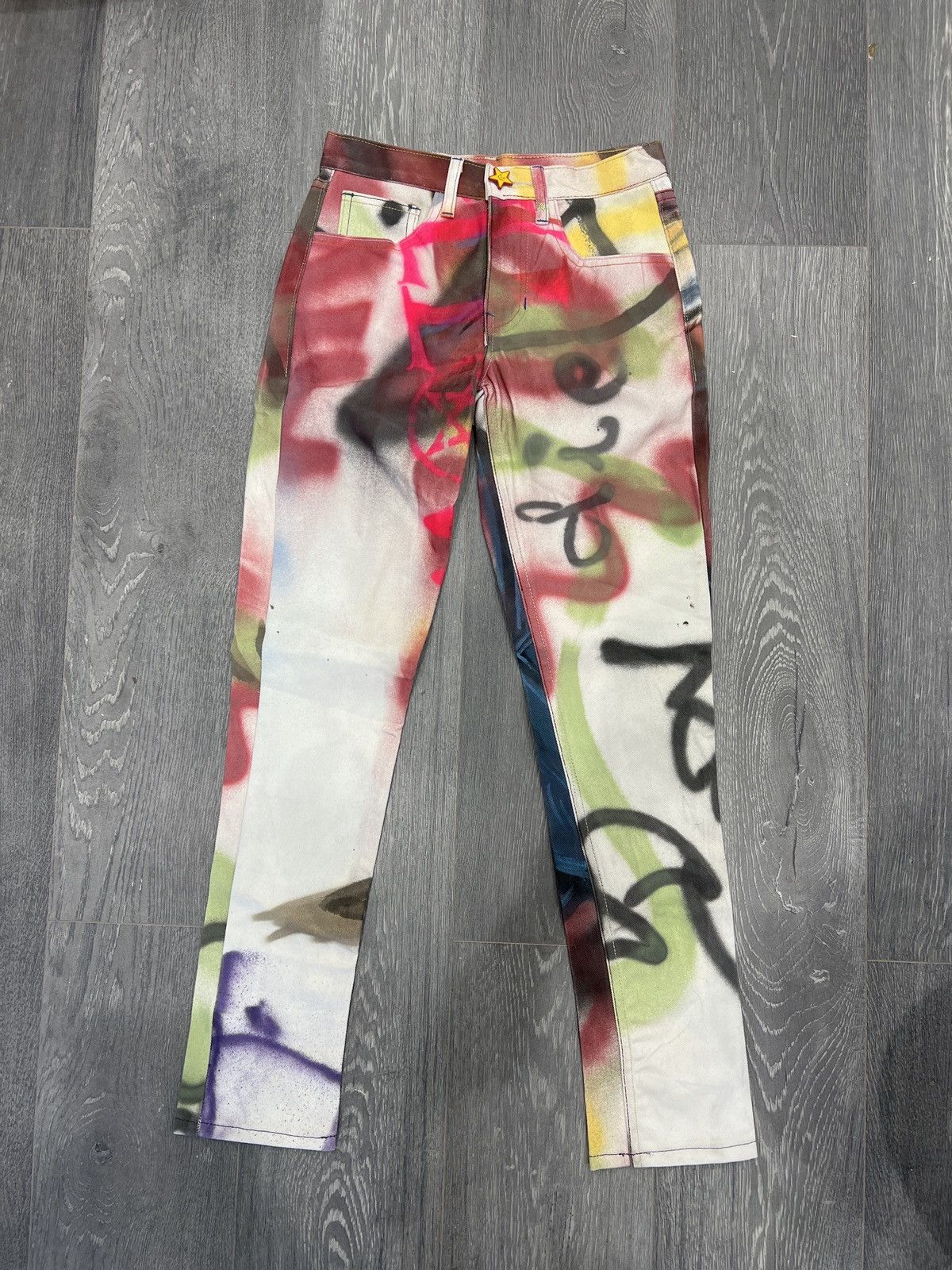 image of Asspizza Womens Jeans Painted 2021, Men's (Size 26)