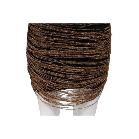 Balmain Runway Mini Dress Black Shinny Glitter Gold Fringe Size S / US 4 / IT 40 - 5 Thumbnail