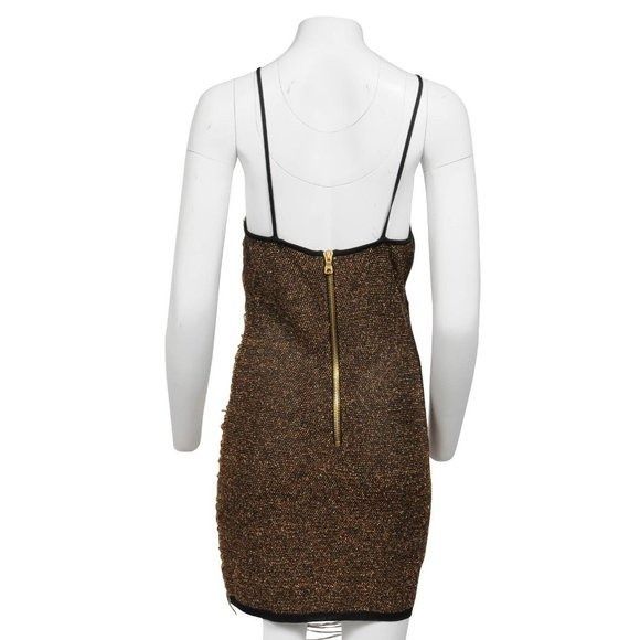 Balmain Runway Mini Dress Black Shinny Glitter Gold Fringe Size S / US 4 / IT 40 - 2 Thumbnail