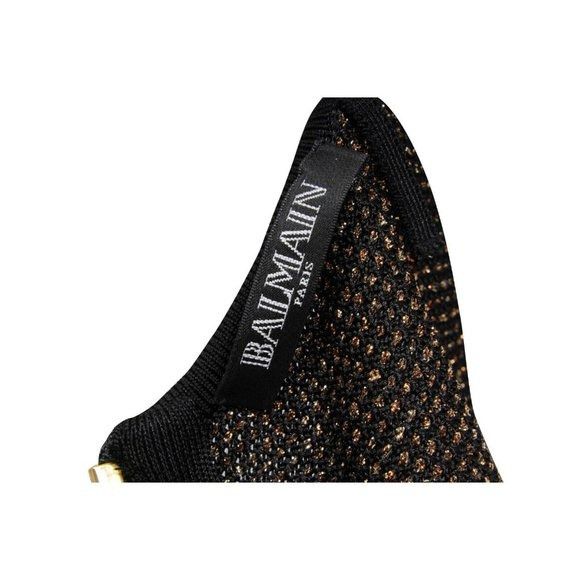 Balmain Runway Mini Dress Black Shinny Glitter Gold Fringe Size S / US 4 / IT 40 - 9 Thumbnail