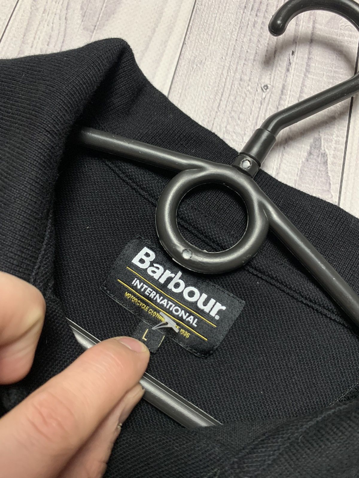 Barbour polo black classic size L