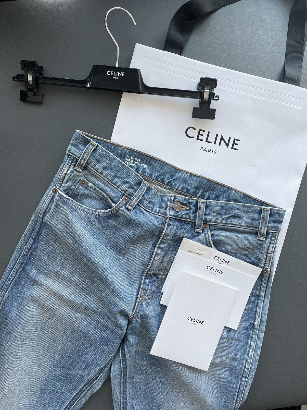 Celine × Hedi Slimane Sold Out Rare Brand NEW M_SL_003 Low Rise Slim Skinny Denim Size US 29 - 1 Thumbnail