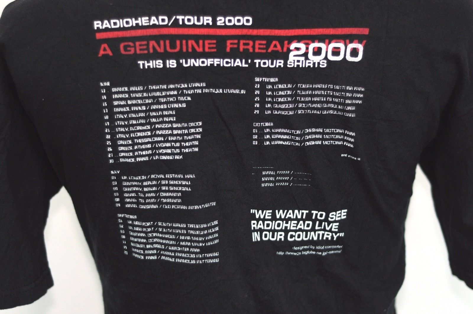 Vintage Vintage band Radiohead Unofficial Tour t shirt rock Size US L / EU 52-54 / 3 - 3 Thumbnail