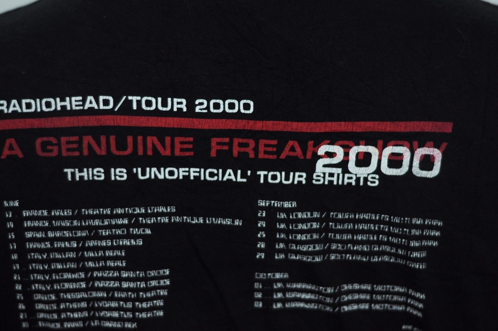 Vintage Vintage band Radiohead Unofficial Tour t shirt rock Size US L / EU 52-54 / 3 - 4 Thumbnail