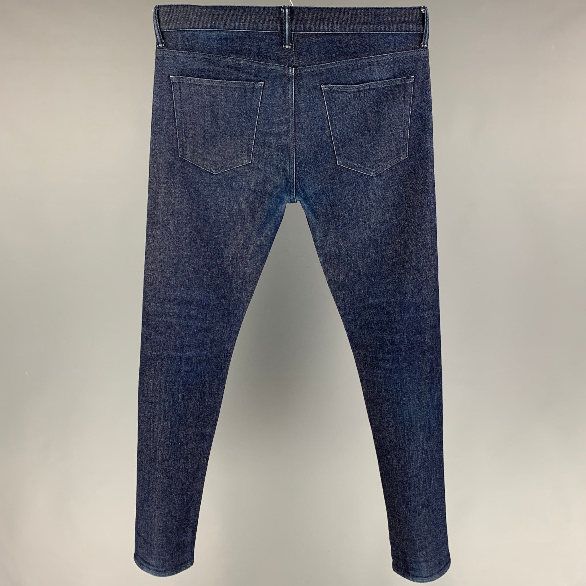 John Elliott Indigo Cotton Polyurethane Slim Jeans Size US 33 - 2 Thumbnail