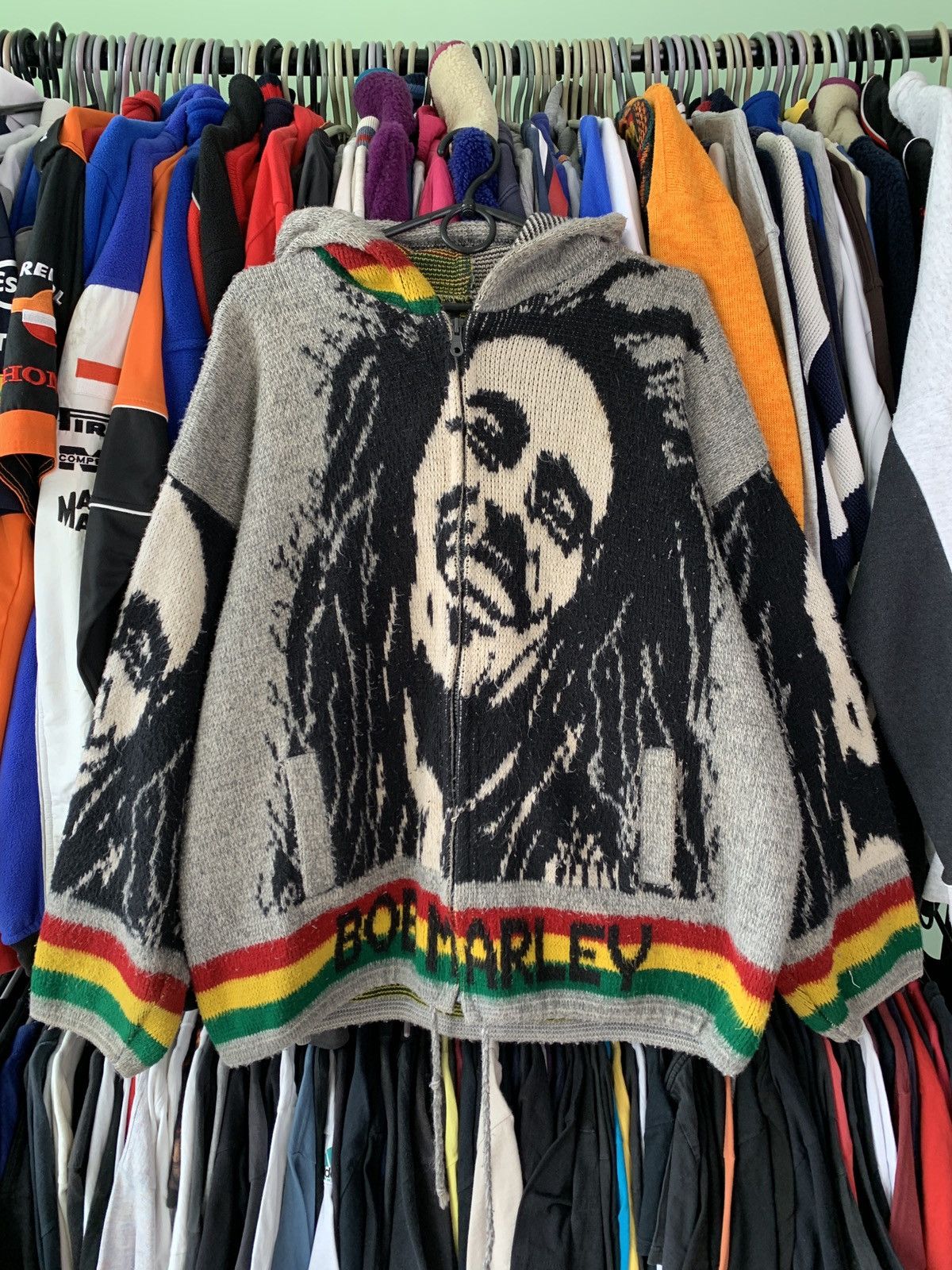 Bob Marley × Vintage VINTAGE 90's BOB MARLEY WOOL HOODED JACKET Size US L / EU 52-54 / 3 - 1 Thumbnail