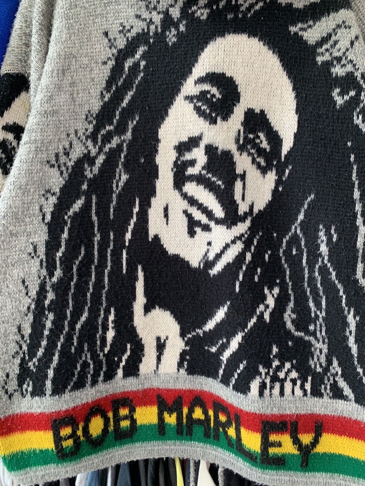 Bob Marley × Vintage VINTAGE 90's BOB MARLEY WOOL HOODED JACKET Size US L / EU 52-54 / 3 - 6 Thumbnail