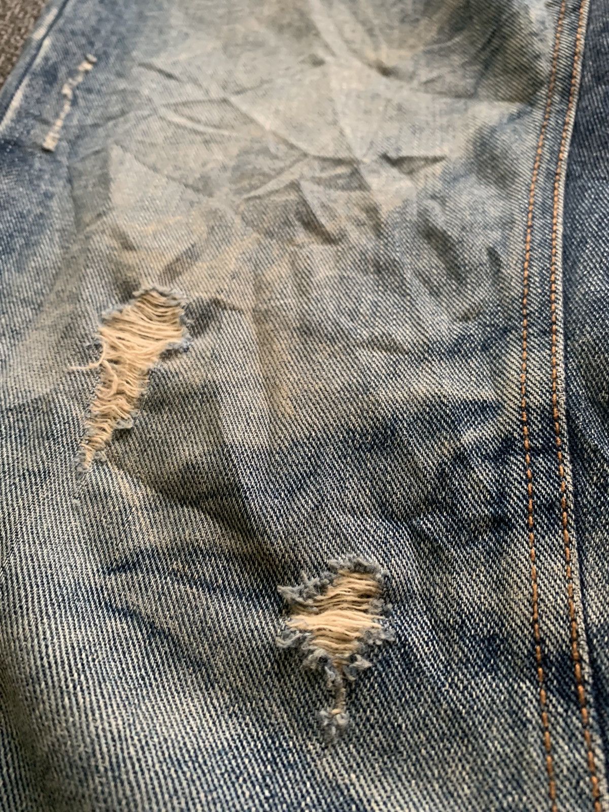 Japanese Brand Distressed Jeans Skull Logo Size US 33 - 8 Thumbnail