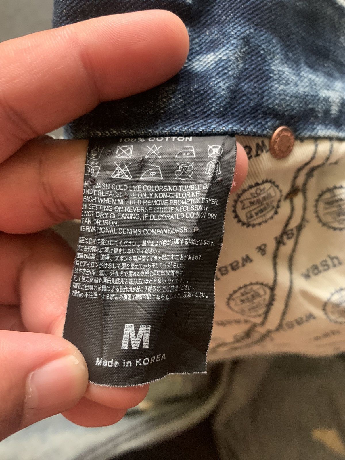 Japanese Brand Distressed Jeans Skull Logo Size US 33 - 21 Thumbnail