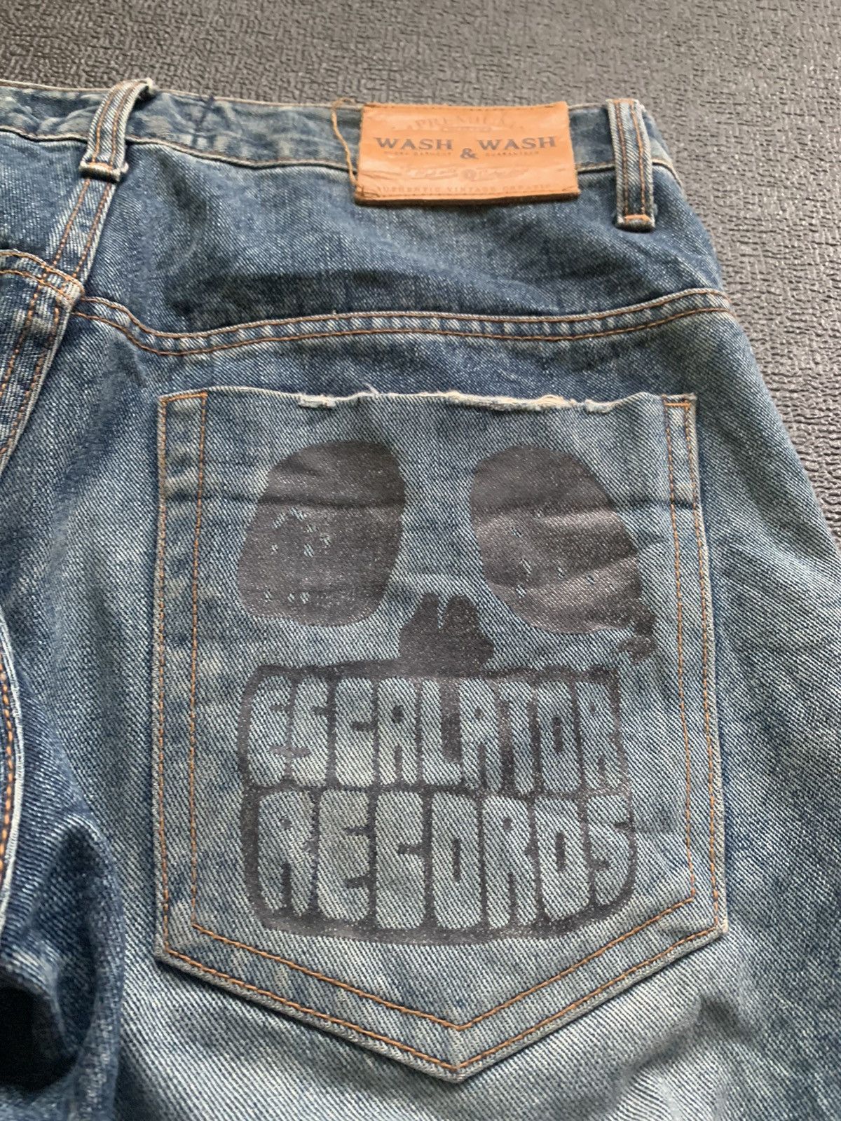 Japanese Brand Distressed Jeans Skull Logo Size US 33 - 15 Thumbnail