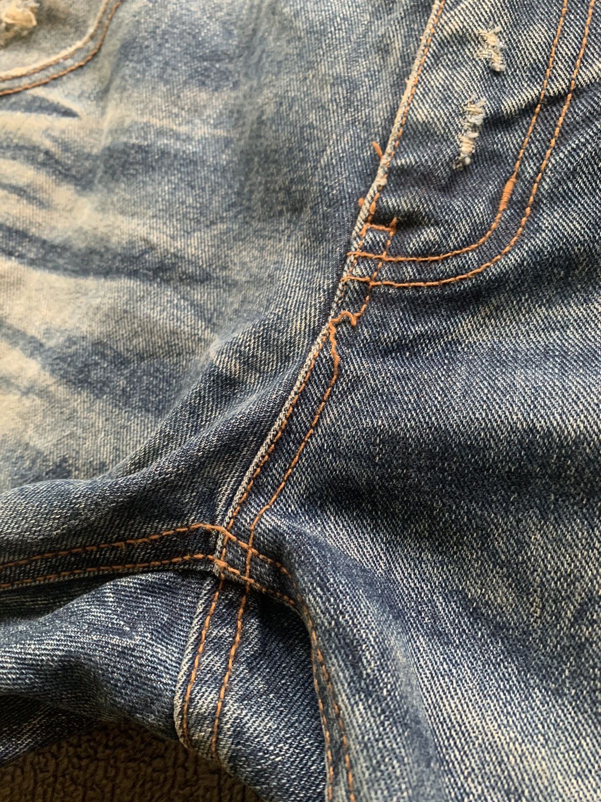 Japanese Brand Distressed Jeans Skull Logo Size US 33 - 10 Thumbnail