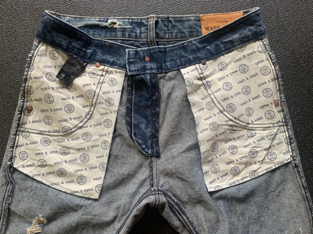Japanese Brand Distressed Jeans Skull Logo Size US 33 - 22 Thumbnail