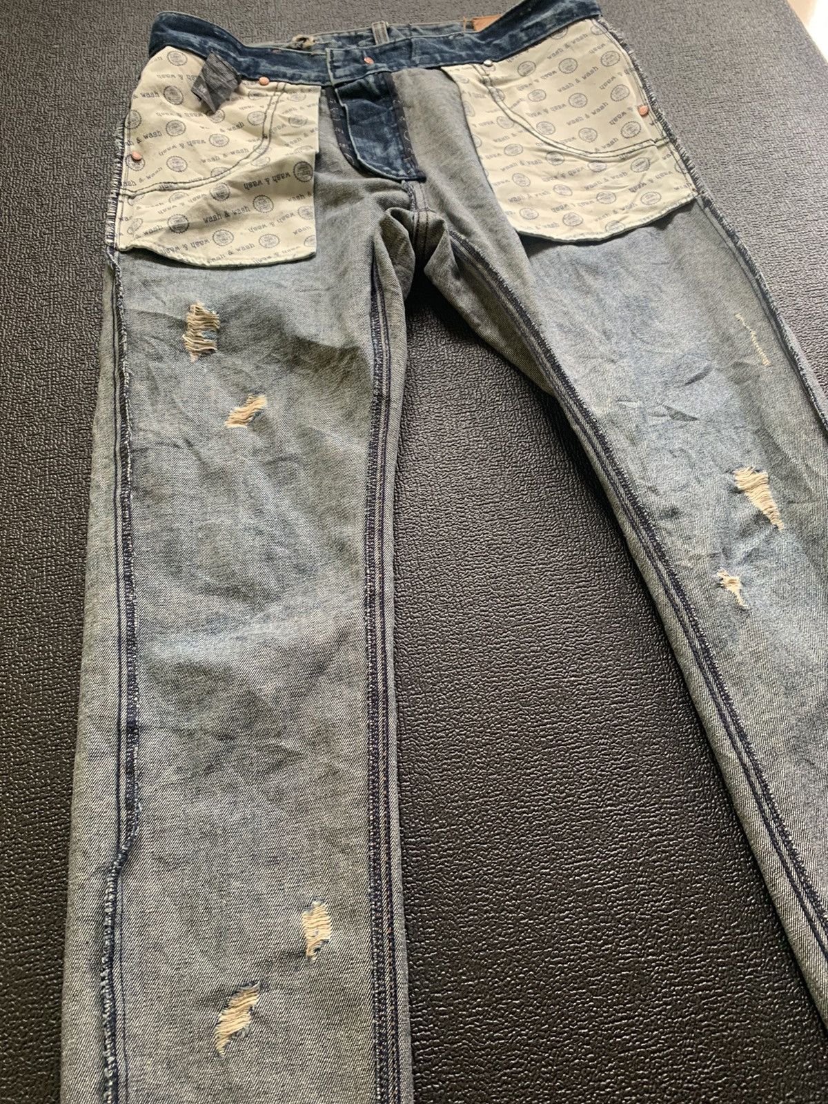 Japanese Brand Distressed Jeans Skull Logo Size US 33 - 24 Thumbnail