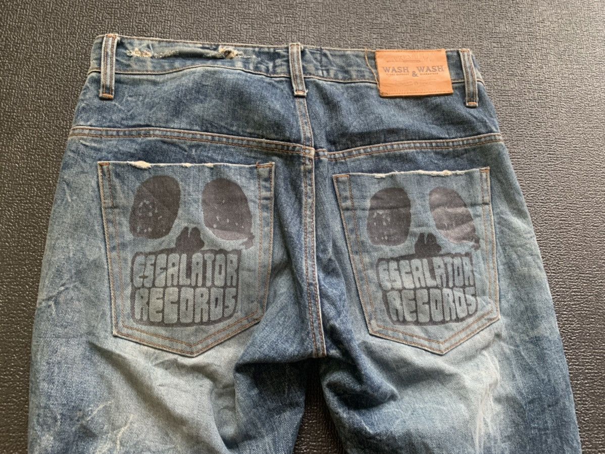 Japanese Brand Distressed Jeans Skull Logo Size US 33 - 2 Thumbnail