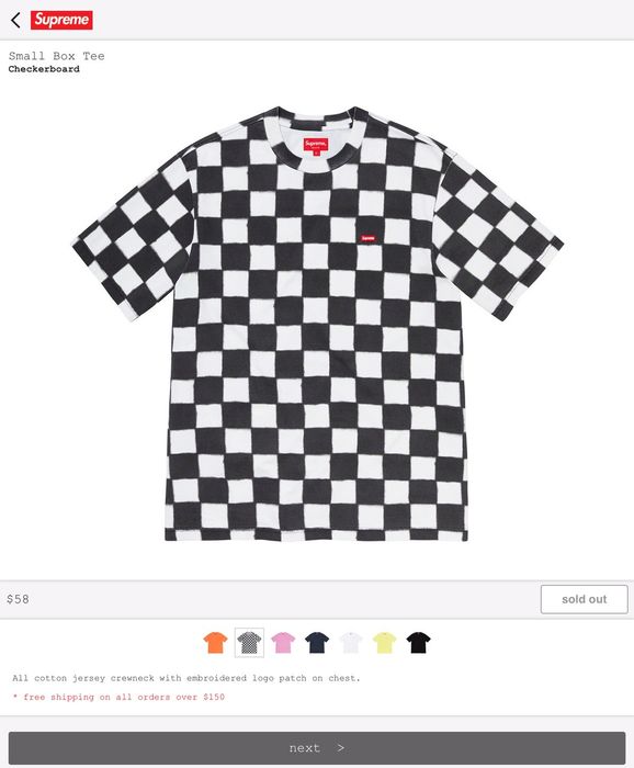 Supreme Supreme Small Box Tee Checkerboard (black and white