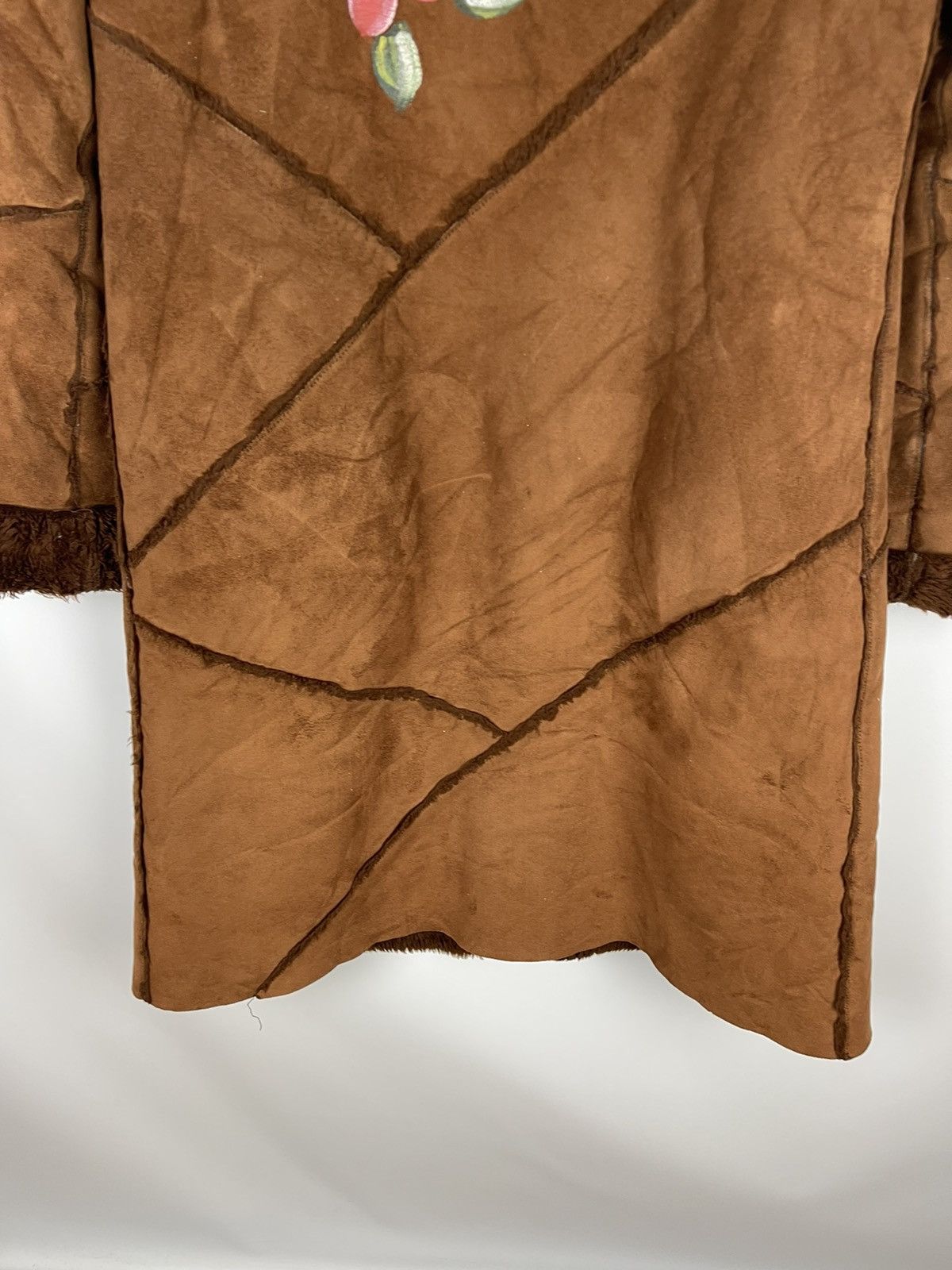 Kenzo Kenzo Jeans vintage leather suede coat painted flower print Size L / US 10 / IT 46 - 13 Thumbnail