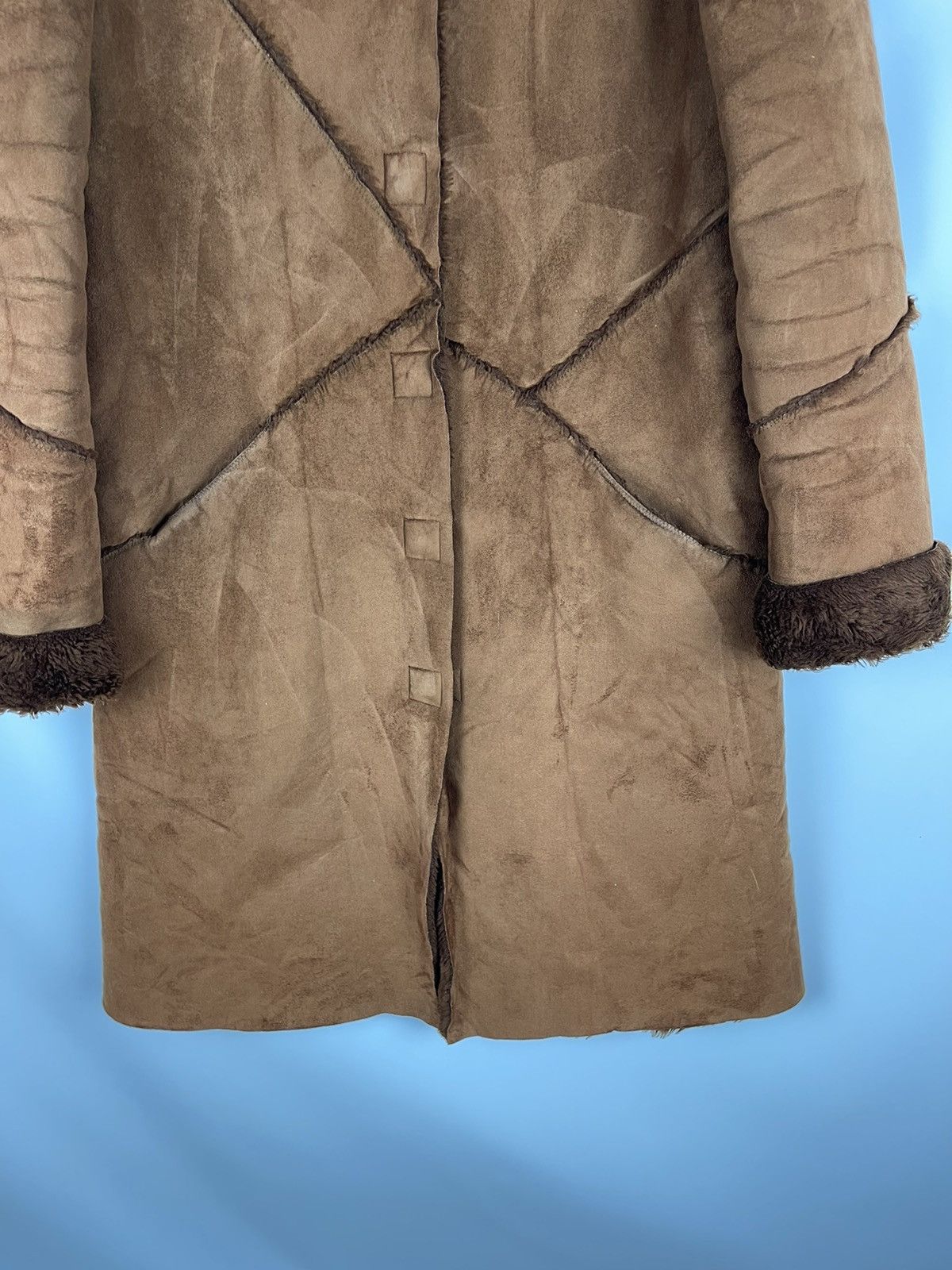 Kenzo Kenzo Jeans vintage leather suede coat painted flower print Size L / US 10 / IT 46 - 6 Thumbnail