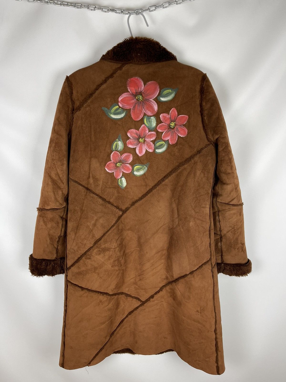 Kenzo Kenzo Jeans vintage leather suede coat painted flower print Size L / US 10 / IT 46 - 1 Thumbnail