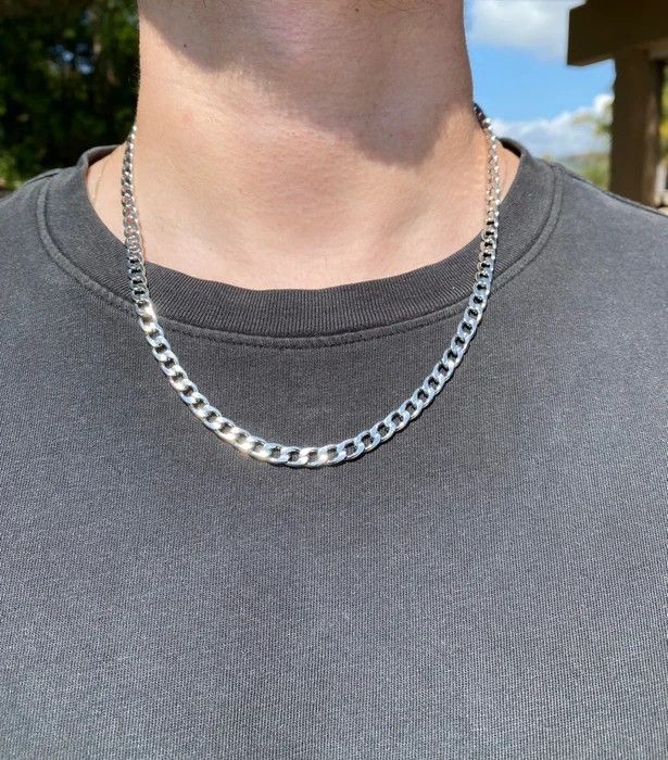 Other Silver Cuban Chain Necklace (PVD) Size ONE SIZE - 3 Thumbnail