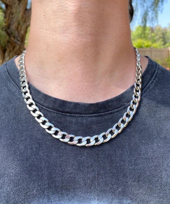 Other Silver Cuban Chain Necklace (PVD) Size ONE SIZE - 2 Thumbnail
