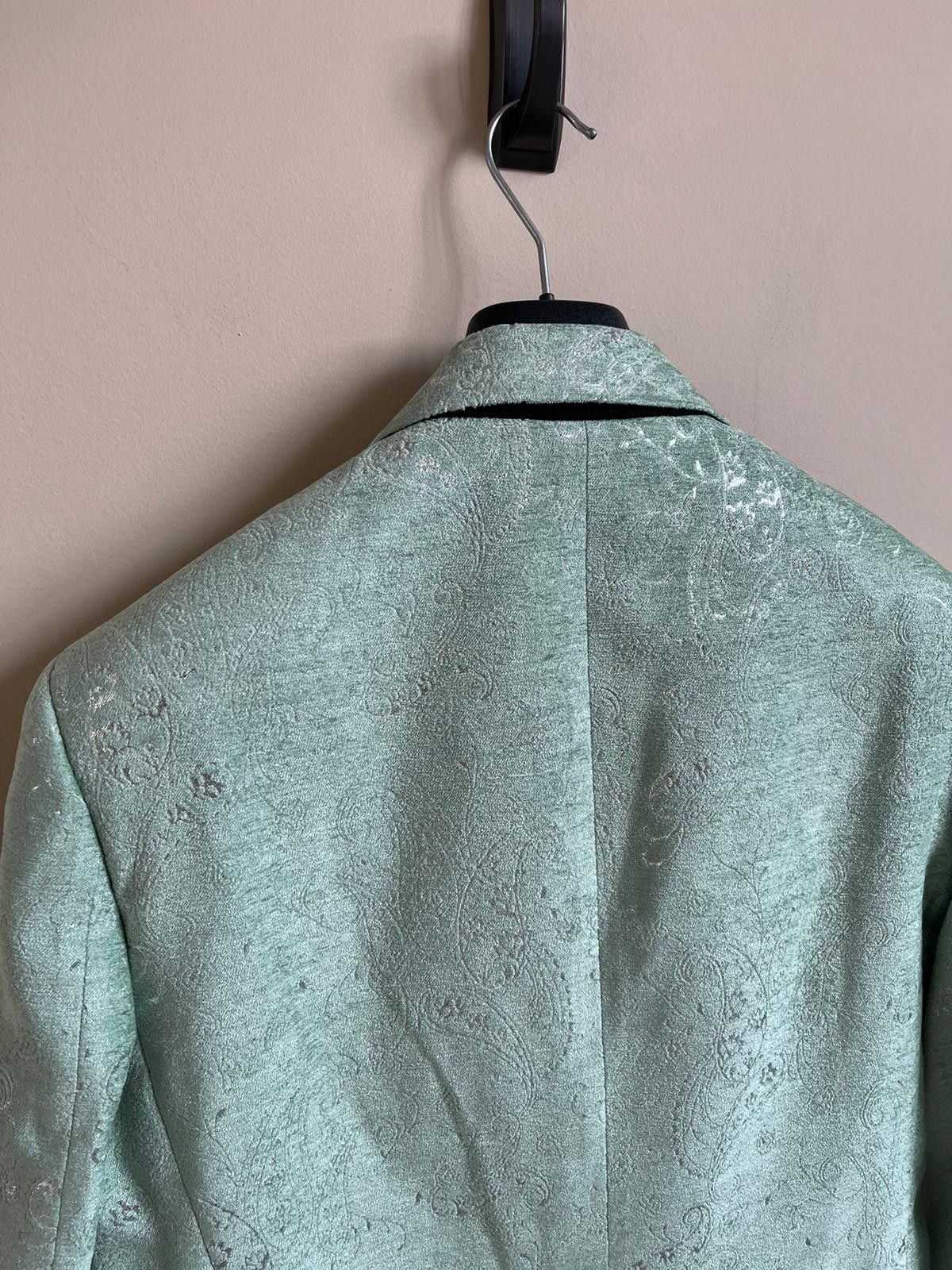 Amiri Paisley Velvet Glitter Blazer in Pale Lime Size US L / EU 52-54 / 3 - 10 Thumbnail
