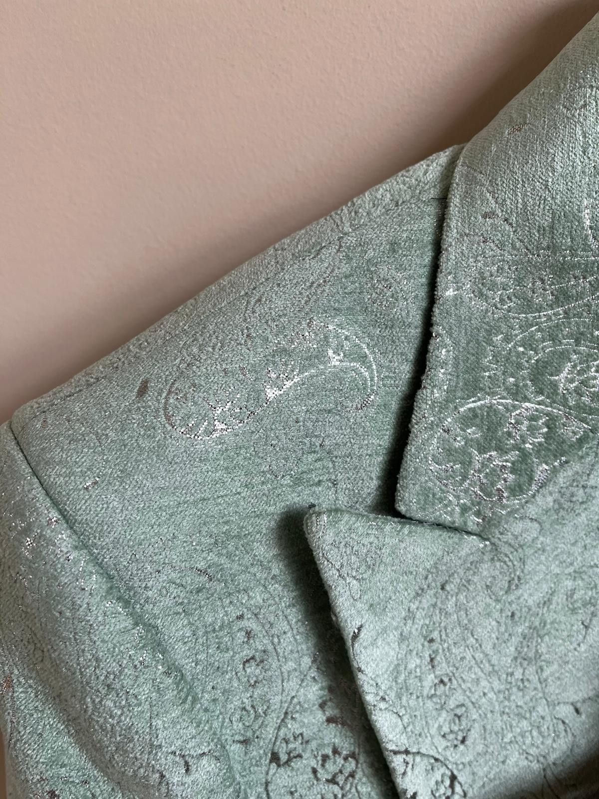 Amiri Paisley Velvet Glitter Blazer in Pale Lime Size US L / EU 52-54 / 3 - 7 Thumbnail