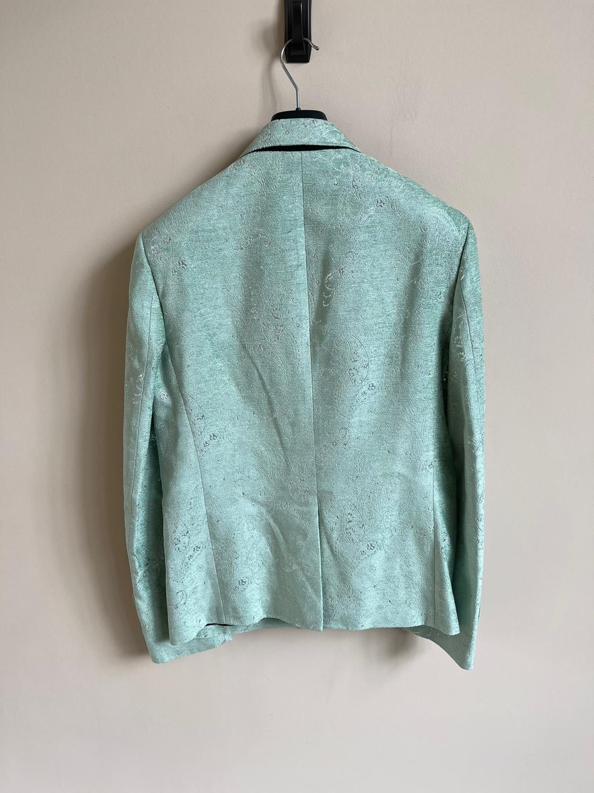 Amiri Paisley Velvet Glitter Blazer in Pale Lime Size US L / EU 52-54 / 3 - 9 Thumbnail