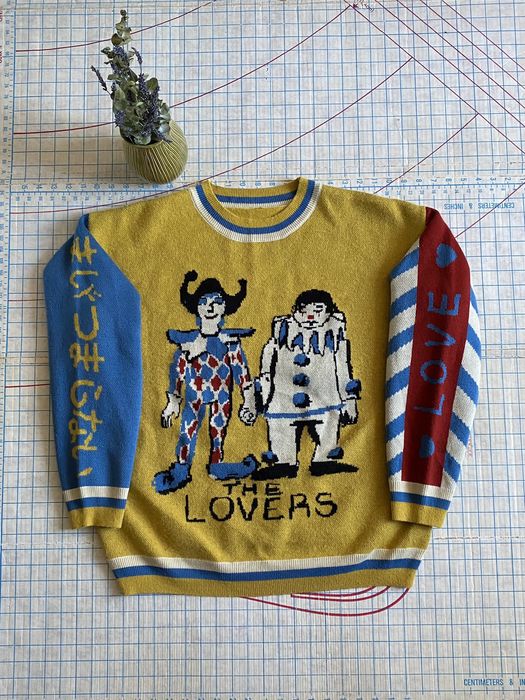 Handknit The Lovers Clown Harajuku Knit Sweater Japanese Style