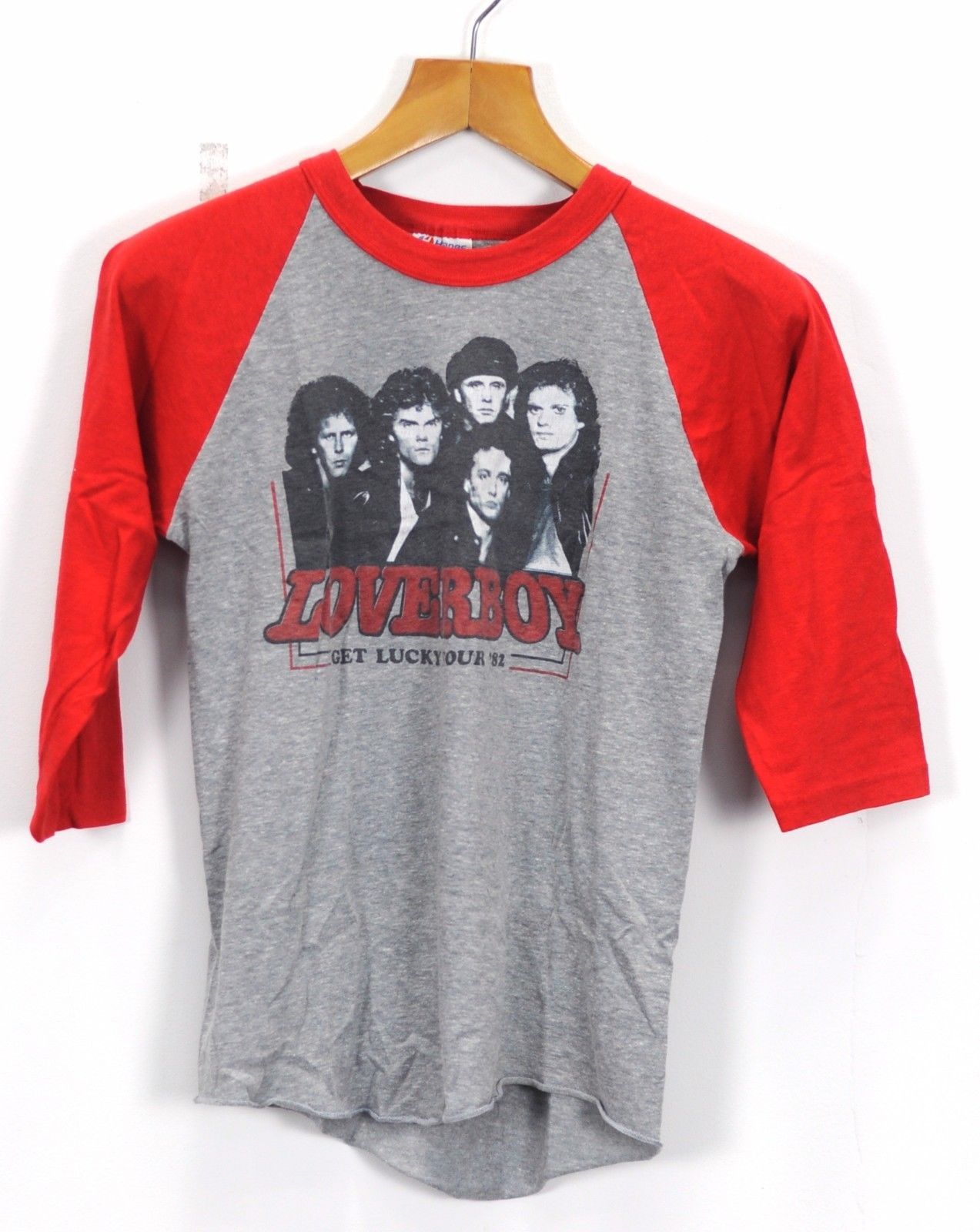 Hanes Vintage Raglan Loverboy t shirt 1982 Get Lucky Tour Size US S / EU 44-46 / 1 - 1 Thumbnail