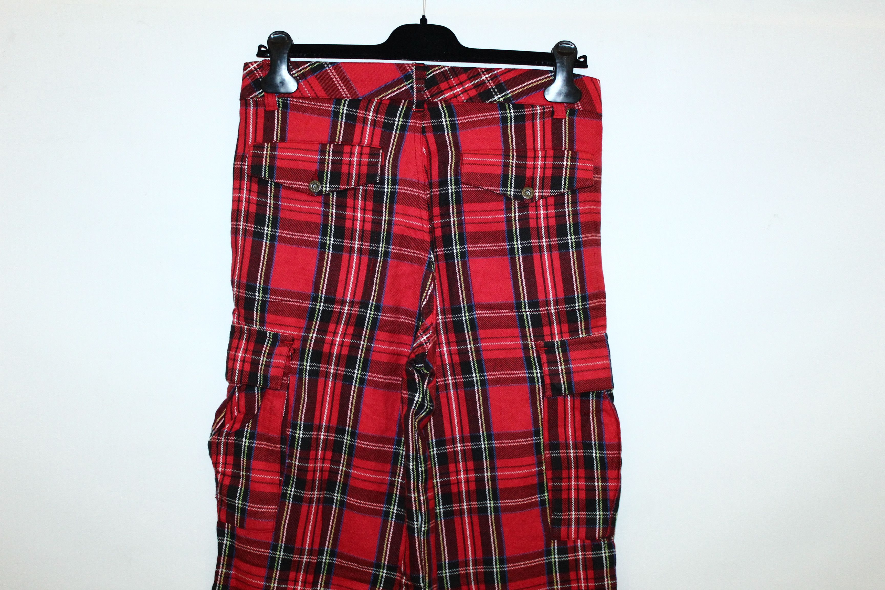 GSUS Sindustries Y2K🔥Gsus Sindustries Double Knee Tartan Baggy Cargo Pants Size US 32 / EU 48 - 5 Thumbnail