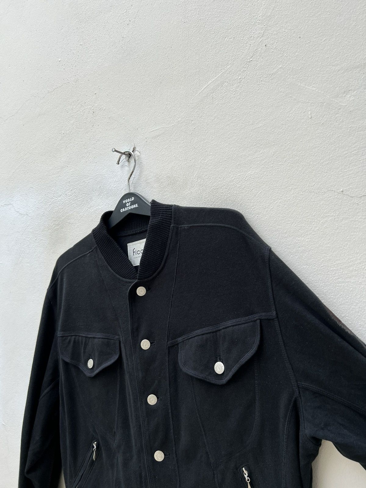 Yoshiyuki Konishi Vintage 90s Yoshiyuki Konishi Black Button Bomber Jacket Size US L / EU 52-54 / 3 - 9 Thumbnail