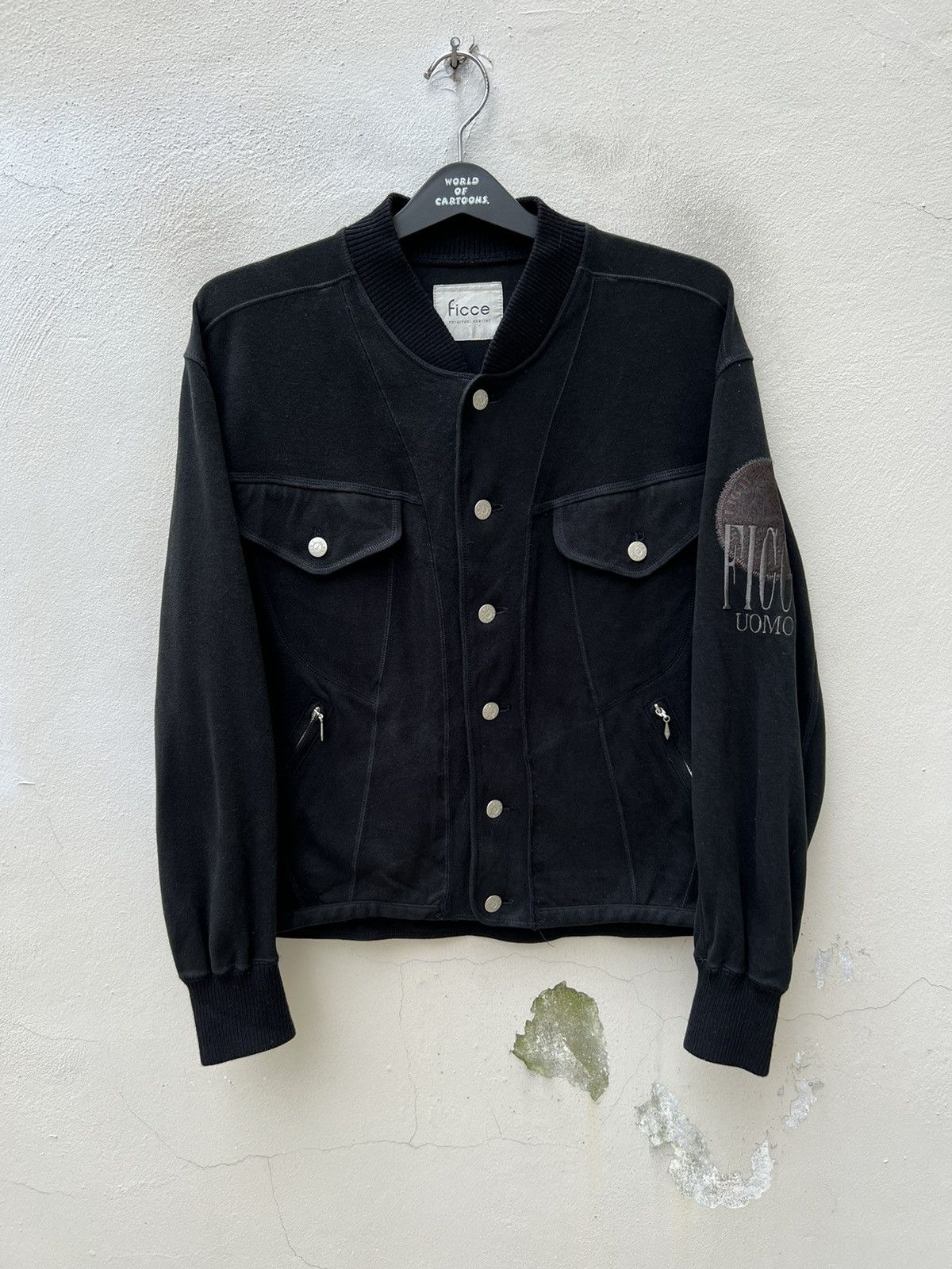 Yoshiyuki Konishi Vintage 90s Yoshiyuki Konishi Black Button Bomber Jacket Size US L / EU 52-54 / 3 - 6 Thumbnail