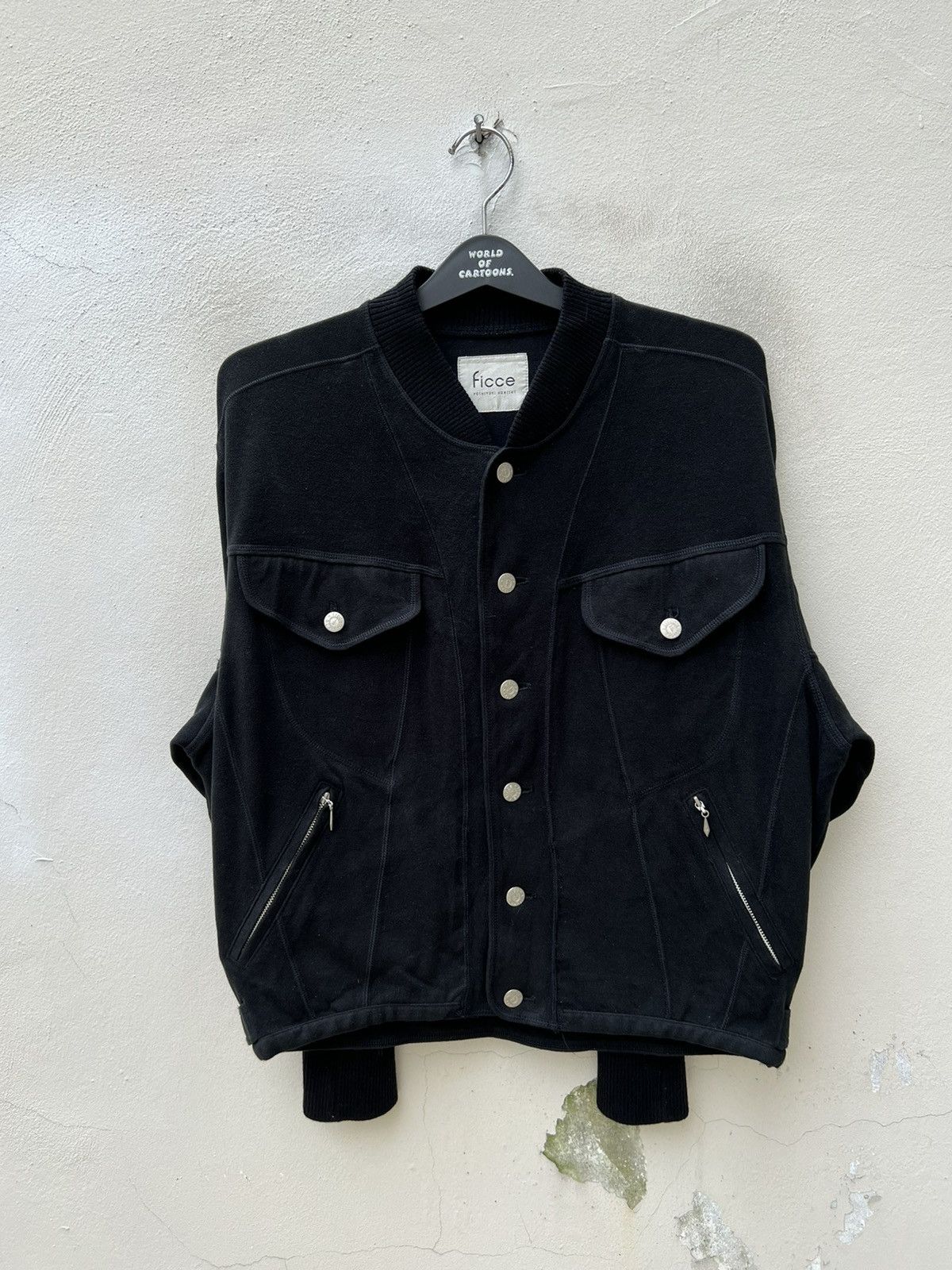 Yoshiyuki Konishi Vintage 90s Yoshiyuki Konishi Black Button Bomber Jacket Size US L / EU 52-54 / 3 - 10 Thumbnail