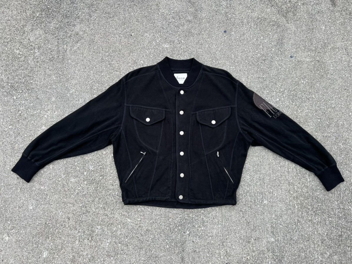 Vintage 90s Yoshiyuki Konishi Black Button Bomber Jacket