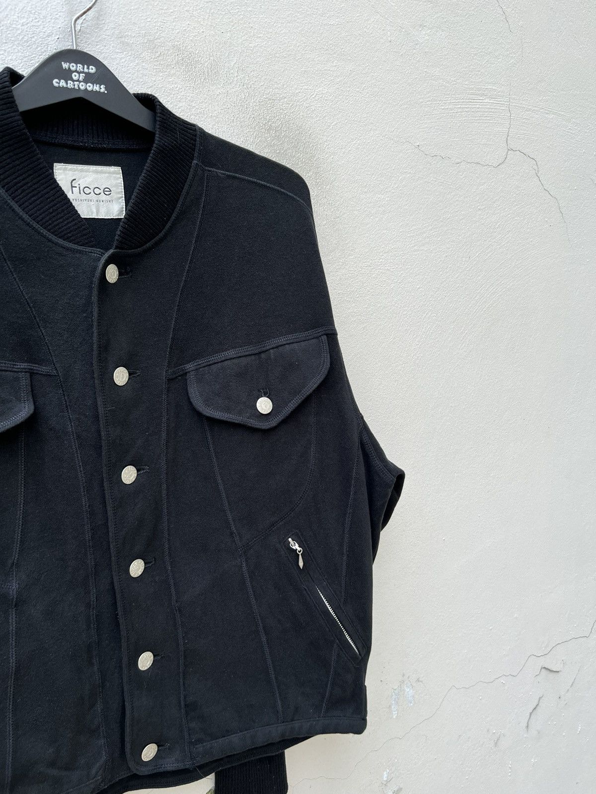 Yoshiyuki Konishi Vintage 90s Yoshiyuki Konishi Black Button Bomber Jacket Size US L / EU 52-54 / 3 - 11 Thumbnail
