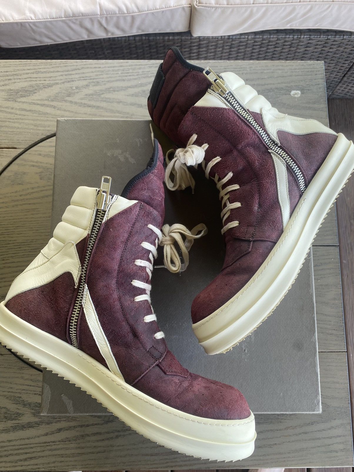 Rick Owens Rick Owen Geobasket ‘Moody’ *SAMPLE* Size 44 Blood / Milk ...