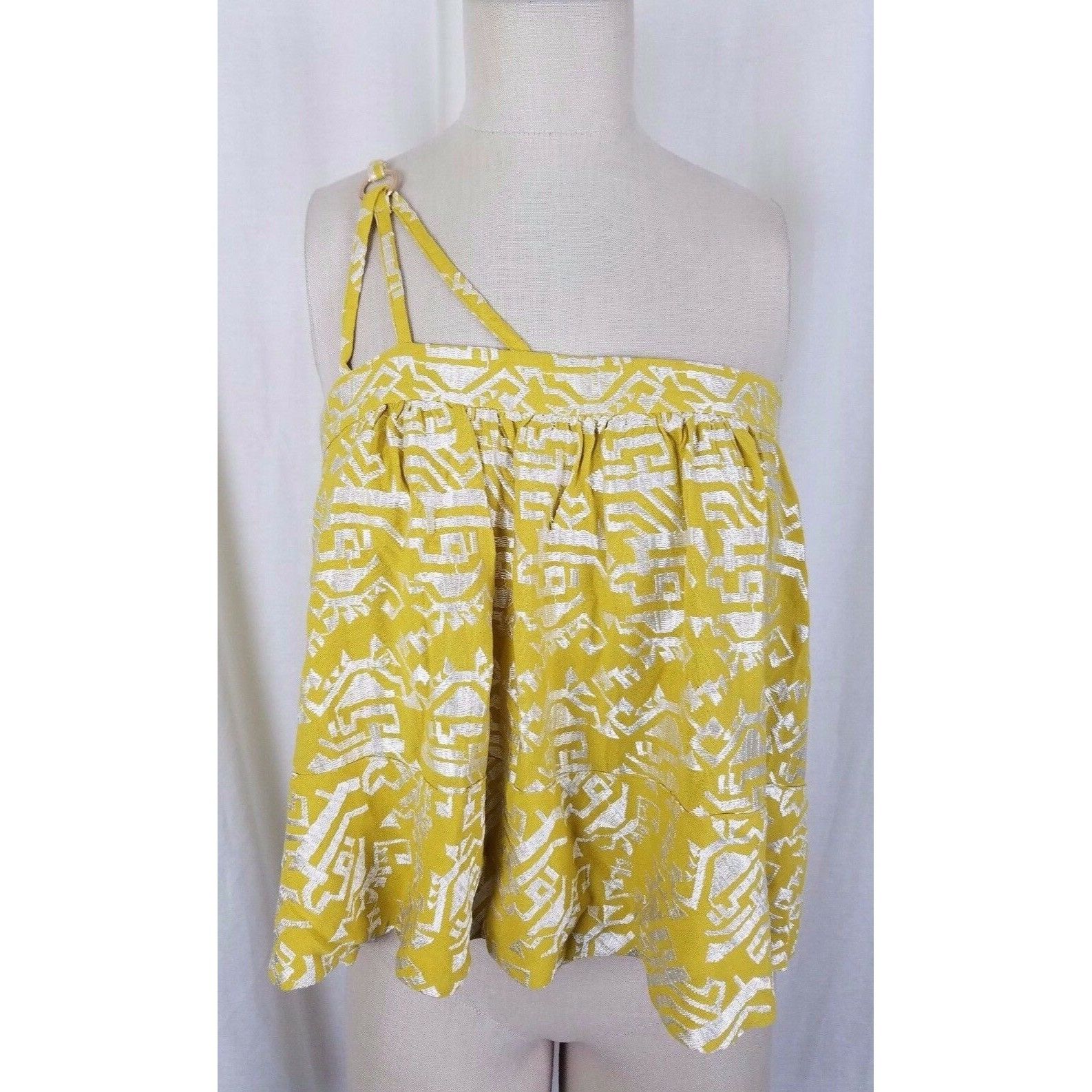 NWT Anthropologie Floreat Metallic Sun-Etched Cami Top Tunic