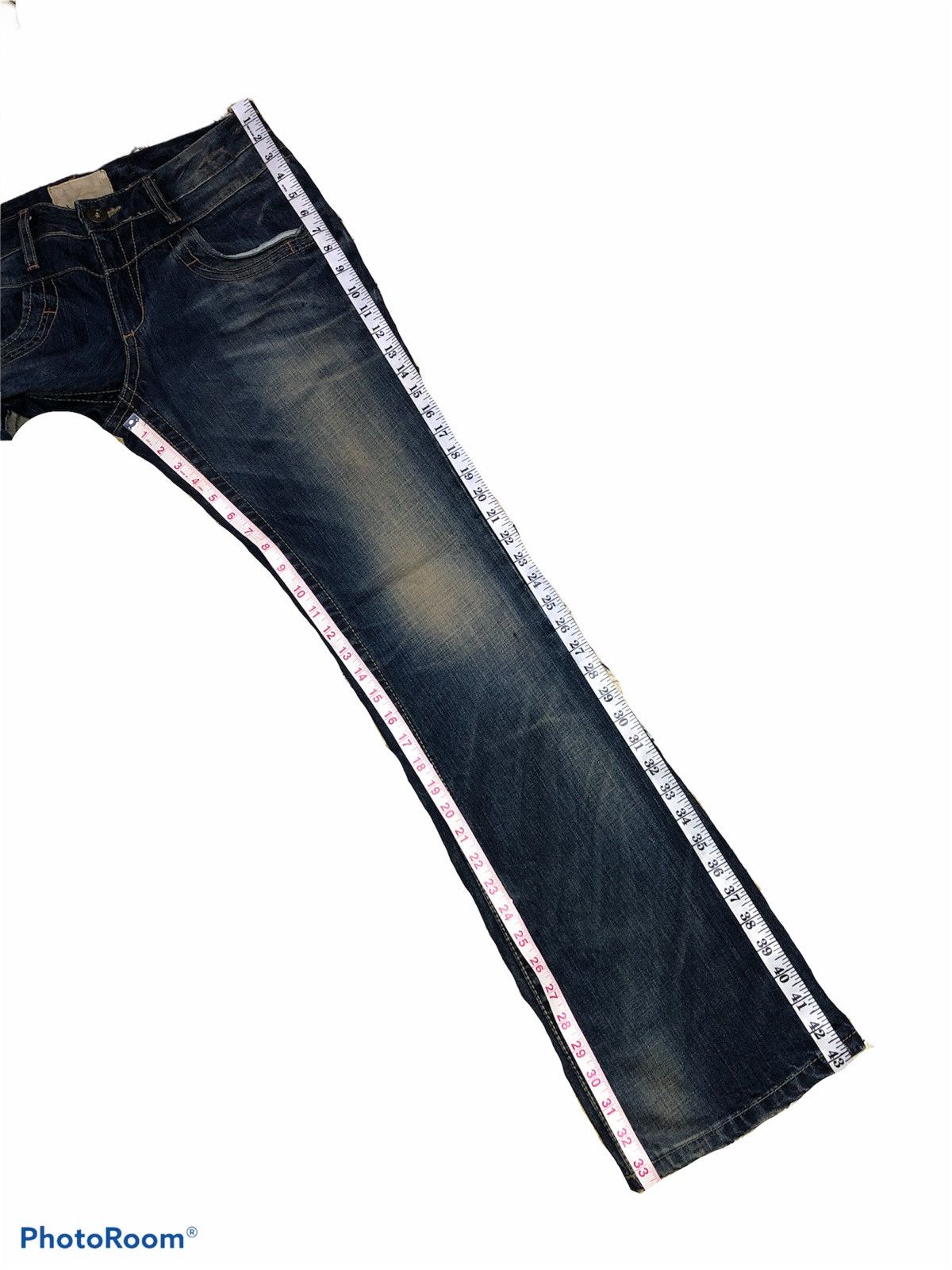 Japanese Brand FLARED⚡️LOLITA ZIPPER STUDDED DENIM Size 33" - 9 Thumbnail